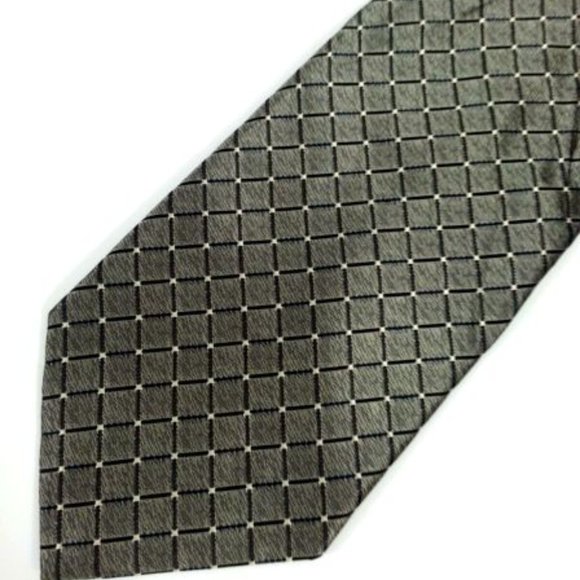 Alexander Julian Other - Alexander Julian Men's Necktie tie gray geometric lattice Handmade Silk